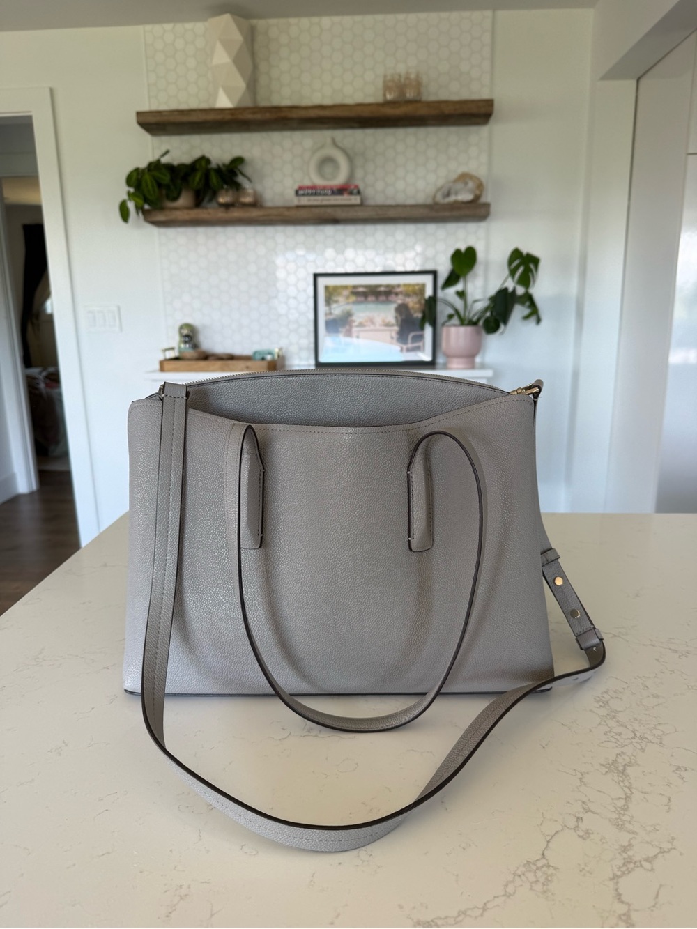 kate spade Grey/taupe Leather Tote Bag - Picture 4 of 7